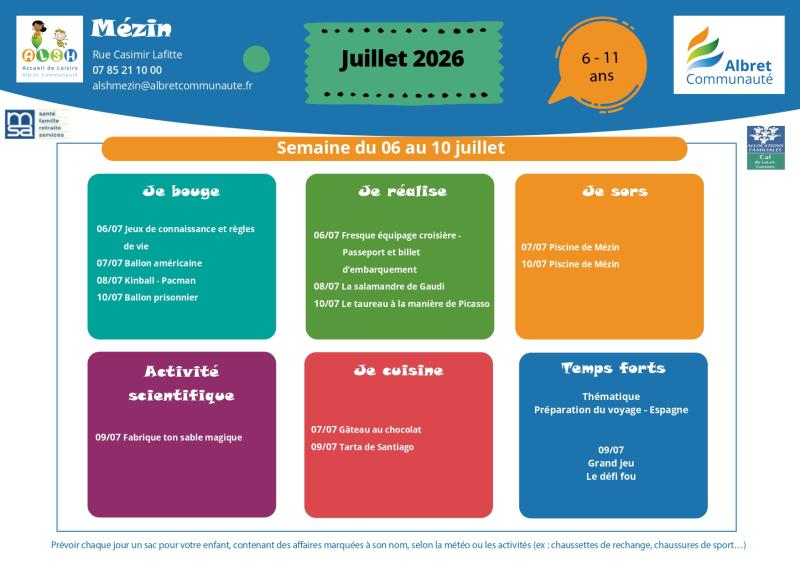 ALSH mezin planning vacances 6 10 juillet 6 11 ans