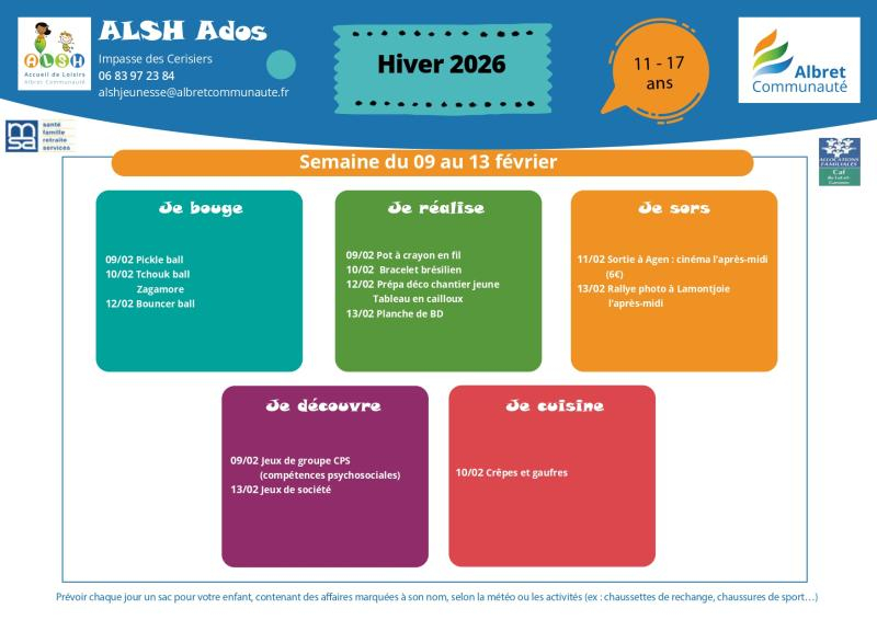 ALSH ADOS programme 11 17 ans 9 13 fevrier vacances hiver 20260107 IMAGE