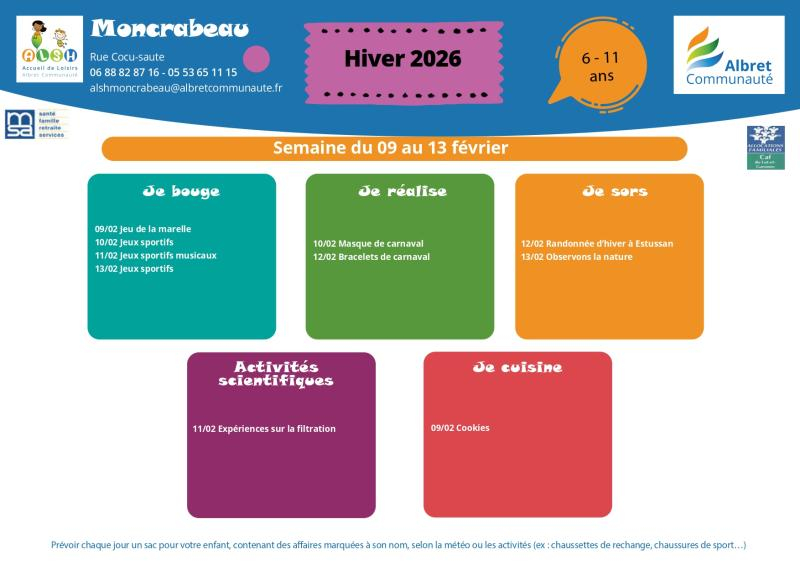 ALSH MONCRABEAU programme 6 11 ans 9 13 fevrier vacances hiver 20260107 IMAGE