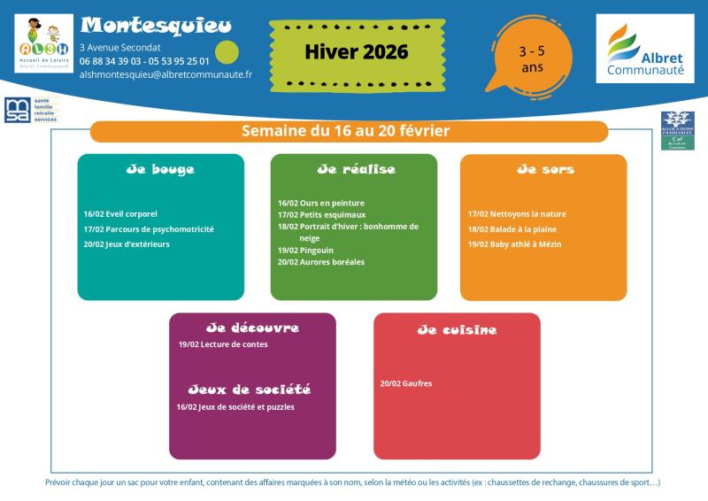 ALSH MONTESQUIEU programme 3 5 ans 16 20 fevrier vacances hiver 20260107 IMAGE