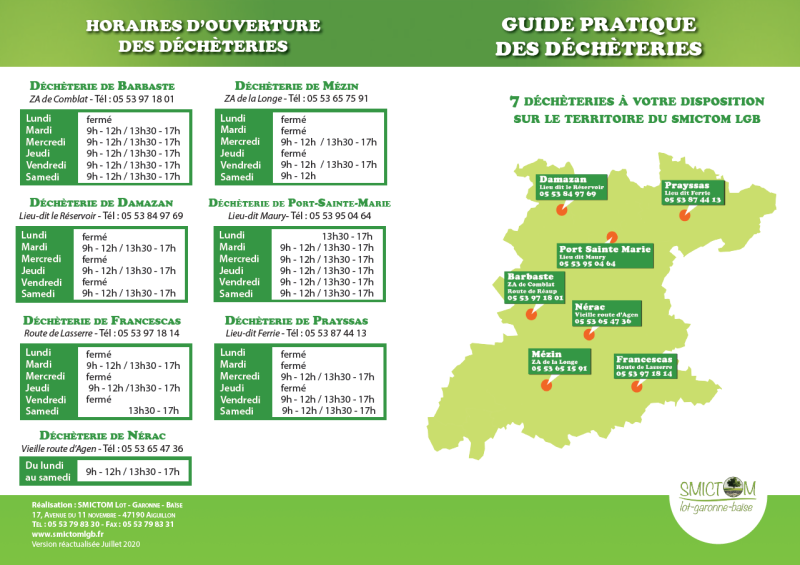 memo decheteries lieux horaires