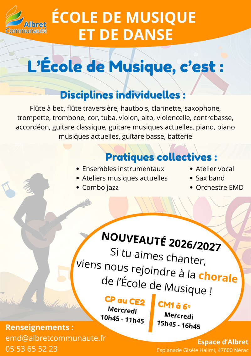 Ecole de Musique - Saison 2026/2027 